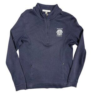 Fairway & Greene 1/4 Zip Golf Sweatshirt Pima Cotton Peru Blue Womens Medium